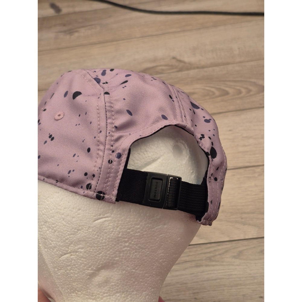 Burton Mens 5 Panel Camper Hat Purple Black Paint Splatter Logo Adjustable Cap - Picture 6 of 16